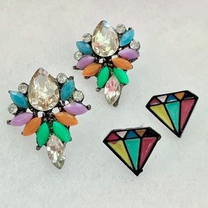 Bundle of 2 Bright & Colorful Rainbow Earrings